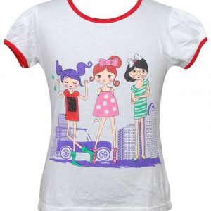 Girl's Pink/White Cotton Tees Best Quality low cost/sasta/best quality www.flybuy.in