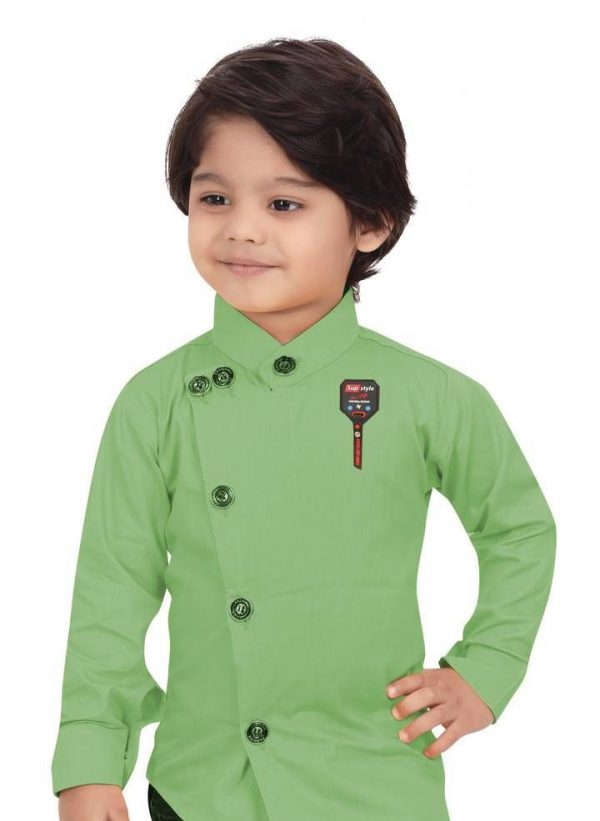 Stylish Cotton Solid Mandarin Collar Green Shirt Fashion World low cost/sasta/best quality www.flybuy.in