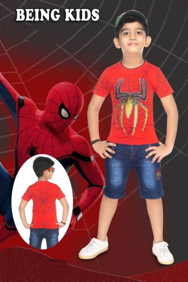 Fashion World Stylish Spiderman Tshirts With Shorts best Offer low cost/sasta/best quality www.flybuy.in