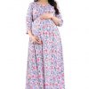 Trendy Women's Printed Maternity Dresses