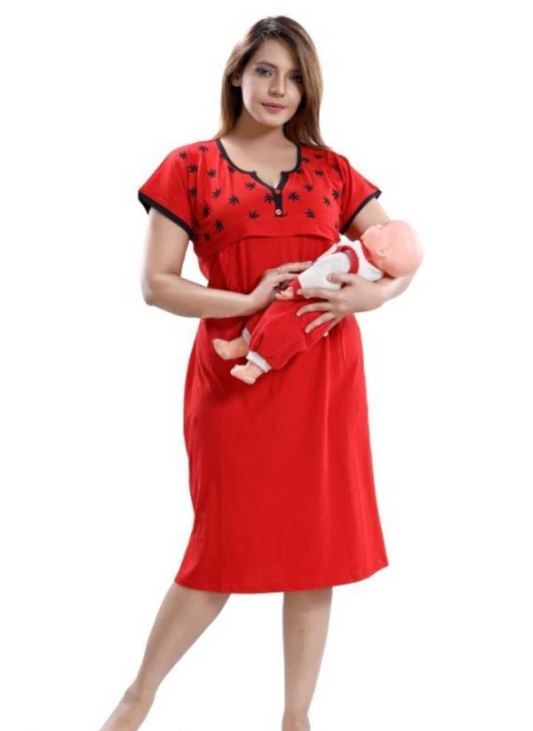 Women's 100% Cotton Feeding Nighty/Maternity Dress for PRE & Post Pregnancy Blue Color low cost/sasta/best quality www.flybuy.in