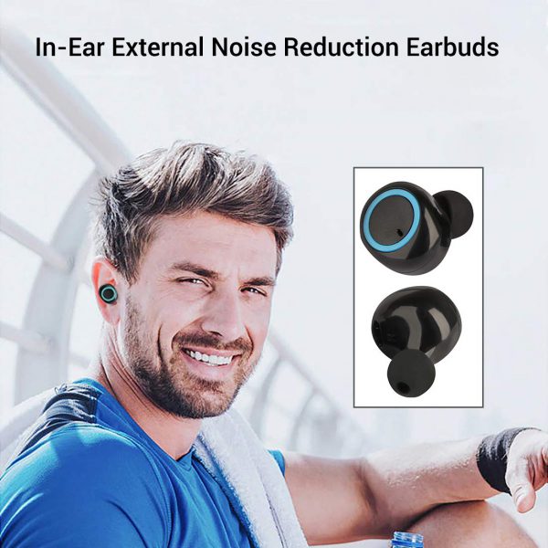 pTron Bassbuds in-Ear True Wireless Bluetooth Headphones (TWS) with Mic - (Black) low cost/sasta/best quality www.flybuy.in