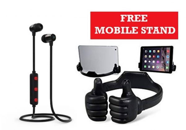 H15 Magnetic Bluetooth Earphone Free Flexible Mobile Stand Best In Deal Cybershop low cost/sasta/best quality www.flybuy.in