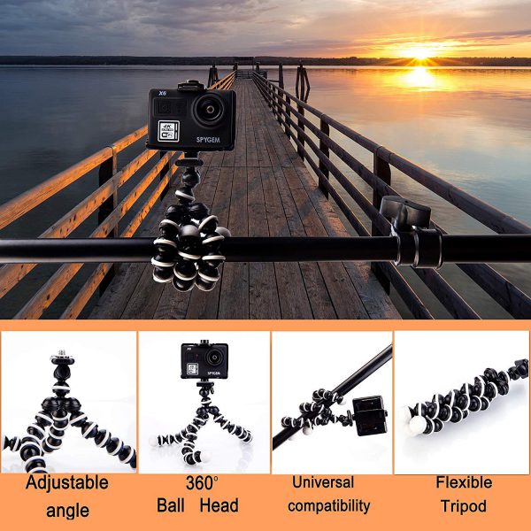 13-inch Gorilla Style Flexible Tripod Stand for Mobile Phone DSLR Camera with Universal Smartphone Mount (Black) .......Sasta/Low-Cheap at Price/Best Quality/Easy to use/Original/Best Deal/ www.flybuy.in