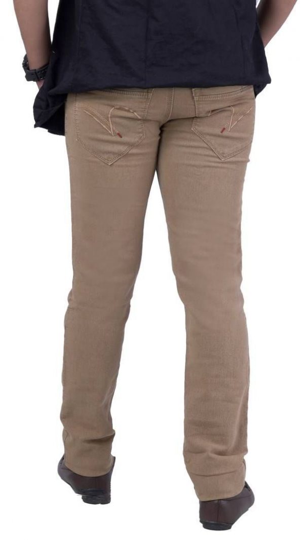 Men's Denim Solid Regular Fit Jeans Trendz Way KhakiJeans www.flybuy.in