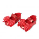 Round Toed Shimmer & Shine Bow Embellishment Anti-skid Pre-Walker Mary Jane - Red/Golden low cost/sasta/best quality www.flybuy.in