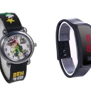 SV Casual Look Kid's Ben10 Watches Red/Black 1+1 Combo Ben10 Watch combo low cost/sasta/best quality www.flybuy.in