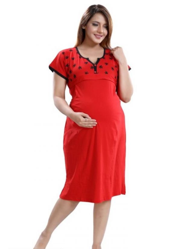 Women's 100% Cotton Feeding Nighty/Maternity Dress for PRE & Post Pregnancy Blue Color low cost/sasta/best quality www.flybuy.in