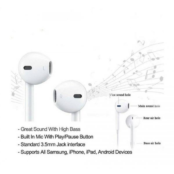 ELEPHANTBOAT® Earphones in Ear Headphone 3.5mm Audio Wired Earbuds with Microphone and Volume Control, Bass Headset Headphone Compatible with Most Smartphones(White)