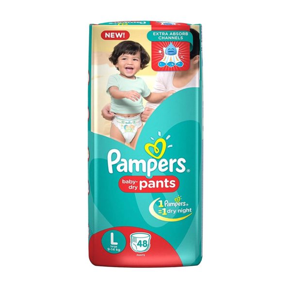 Pampers Extra Absorb Channels Baby Dry Pants Size L 48 Pcs