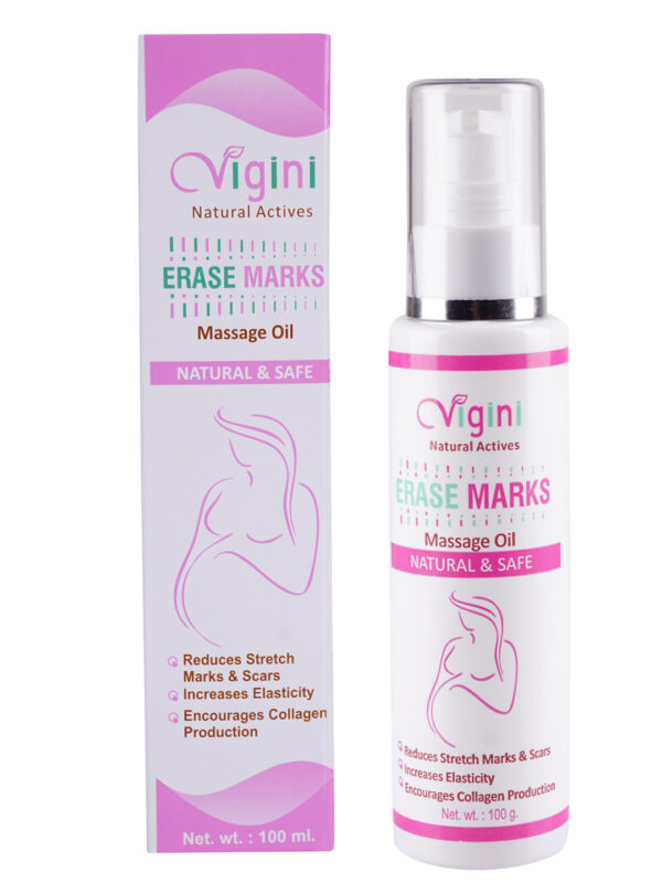 Vigini 100% Natural Actives Stretch Marks Scar Remove Remover Removal cream Oil with Bio Oil in During After Pregnancy Delivery for Women 100G