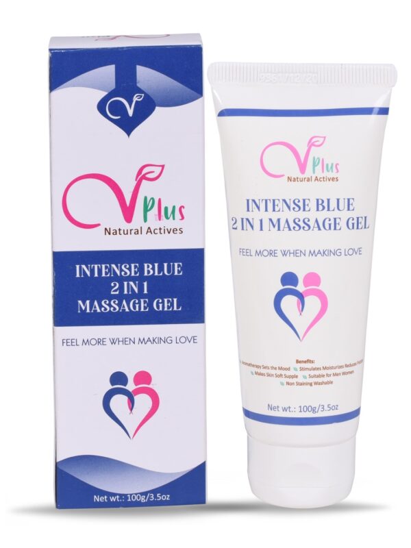 Vigini Plus 100% Natural Actives Intense Blue 2 In 1 Aromatherapy Sexual Lube Lubricating Lubrication Lubricant for Men Long Time Water Based Gel Jelly No Added Color Non Staining wash able for Men Women, 100 G